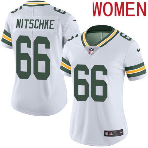 Women Green Bay Packers 66 Ray Nitschke White Nike Vapor Limited NFL Jersey